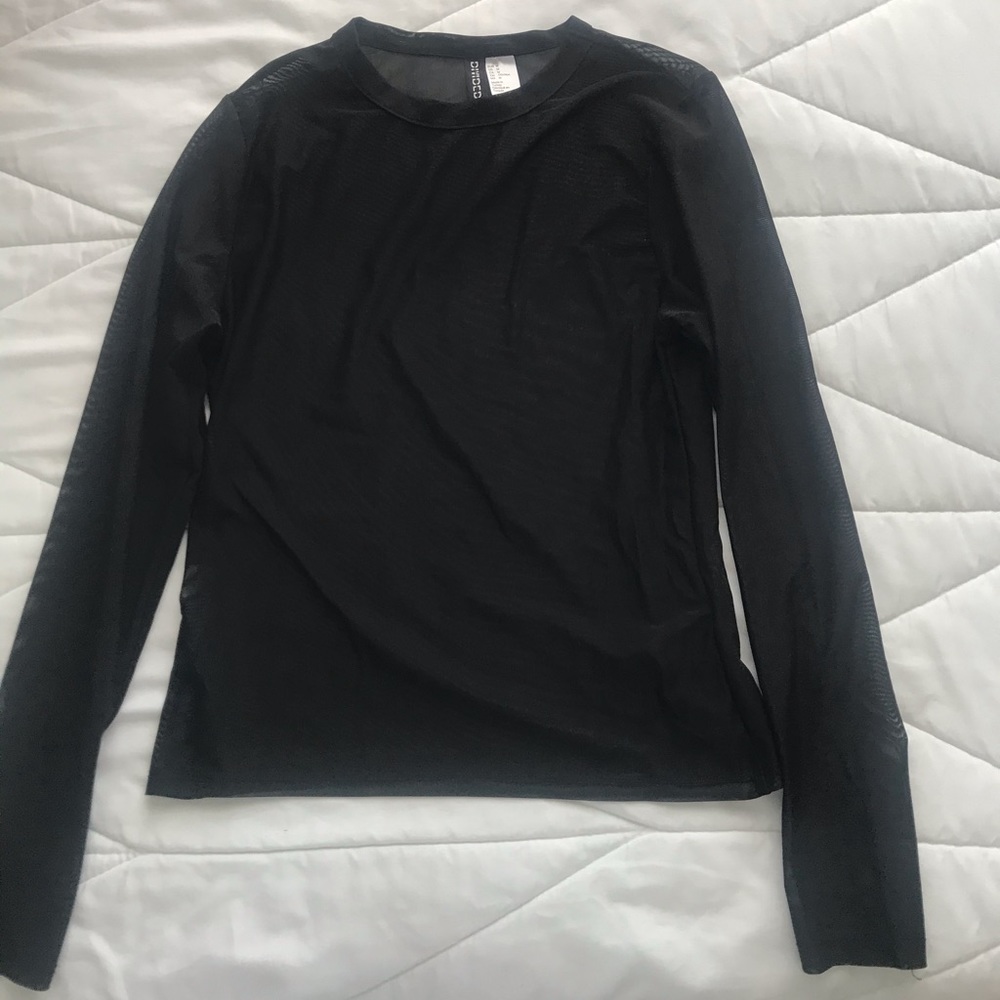 H&M Black Mesh Top